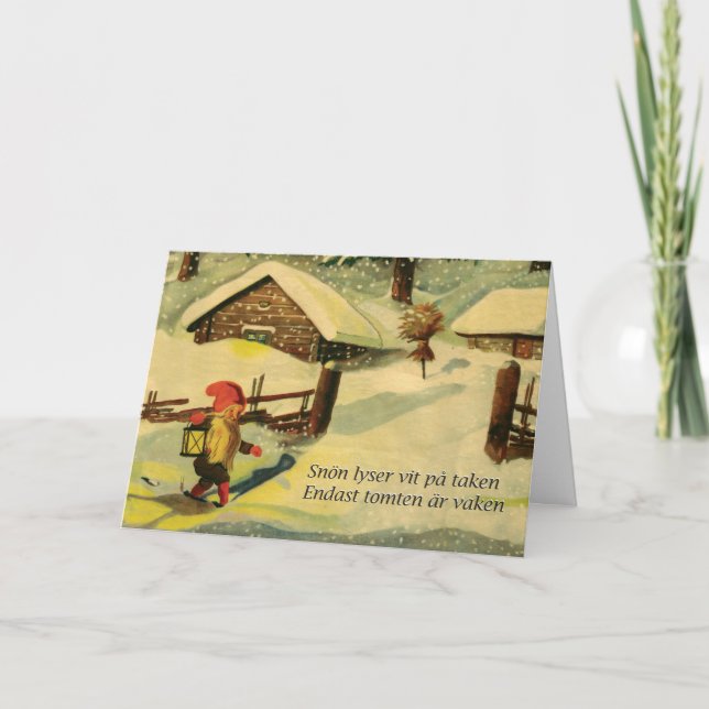 Tomten Christmas card with Viktor Rydberg poem (Front)