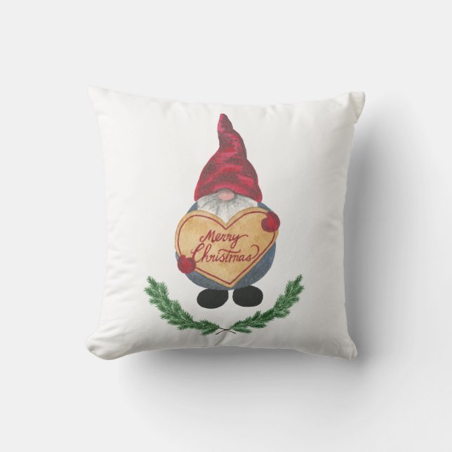 Tomten Throw Pillow (Front)