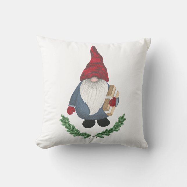 Tomten Throw Pillow (Front)