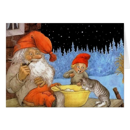 Tomtes Scandinavian Elf Christmas Card | Zazzle