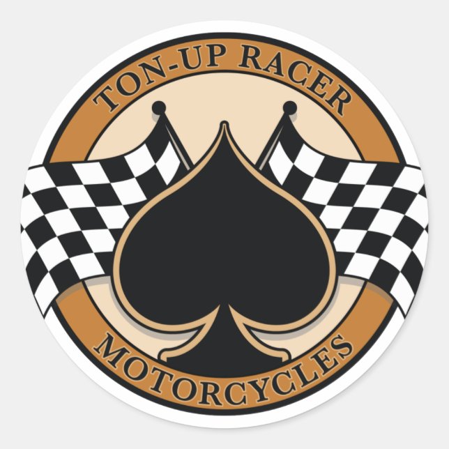 Ton-up Racer Classic Round Sticker (Front)