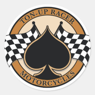 Ton-up Racer Classic Round Sticker