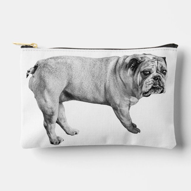 Tonal Bulldog Zip Pouch (Front)