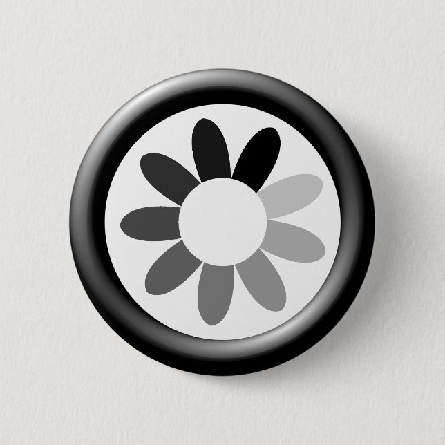 Tonal flower Design Pinback Button (Front)