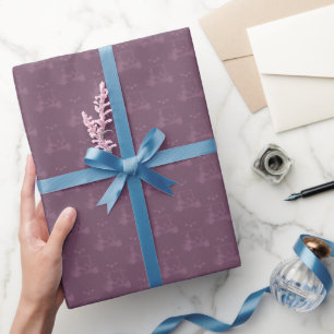Tonal Golf Carts & Clubs on Dark Gray Magenta Wrapping Paper