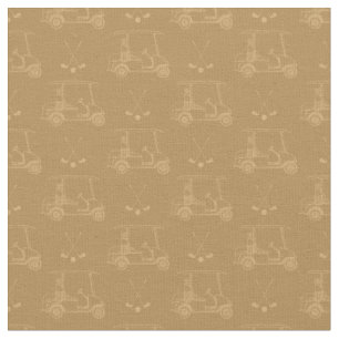 Tonal Golf Carts & Clubs on Dark Gray Orange Fabric