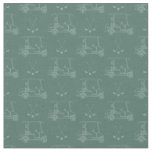 Tonal Golf Carts &amp; Clubs on Dark Gray Turquoise Fabric