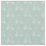Tonal Golf Carts &amp; Clubs on Pastel Gray Turquoise Fabric