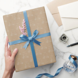 Tonal Golf Carts & Clubs on Tan Wrapping Paper