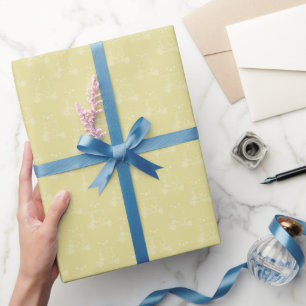 Tonal Golf Carts & Clubs on Yellow Wrapping Paper