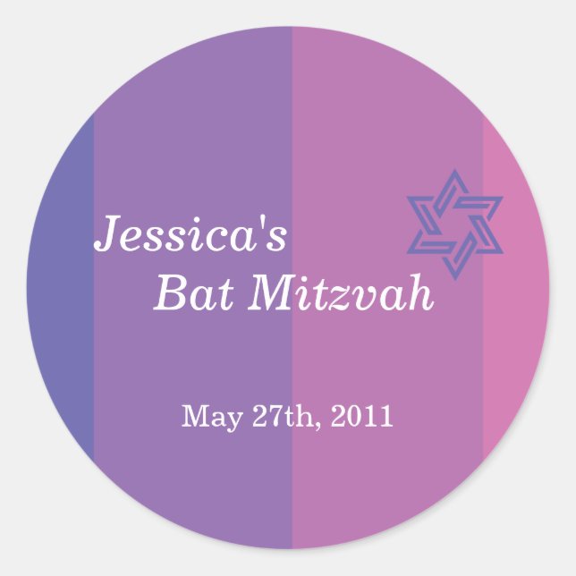 Tonal Purple Bat Mitzvah sticker (Front)
