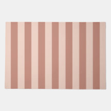 Tonal Warm Pink Stripe Door Mat