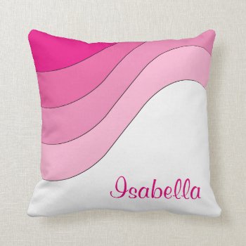 Tonal Wave Pink Custom Personalized Throw Pillow by ArtByApril at Zazzle