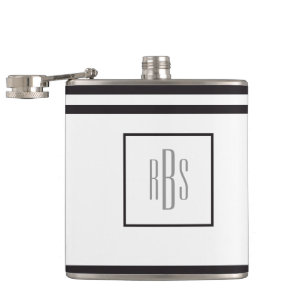 Tone on Tone Monogram Flask