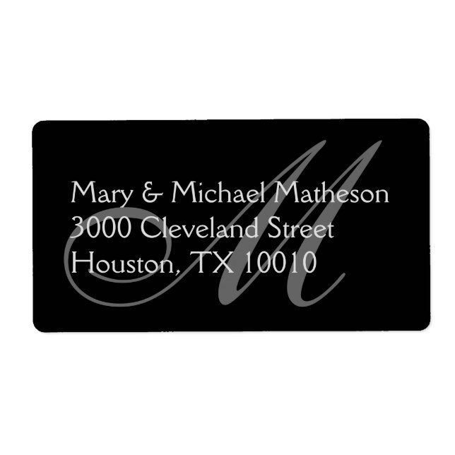 Tone on Tone Monogram Label (Front)