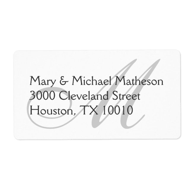 Tone on Tone Monogram Label (Front)
