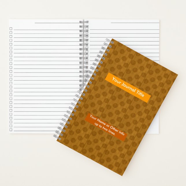 Tone-on-Tone Polka Dots - Personalized - Ochre Notebook (Inside)