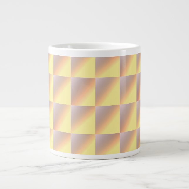 Tone-on-tone squares. giant coffee mug (Front)