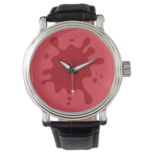 Tone-on-Tone Tomato Red Splash Watch – Customize