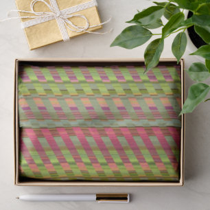 Tones of Pink and Green Stripes Tissue Paper