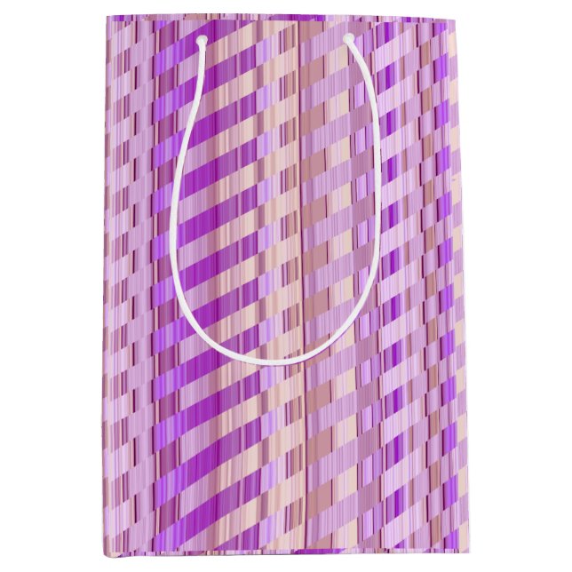 Tones of Purple Stripes Medium Gift Bag (Front)