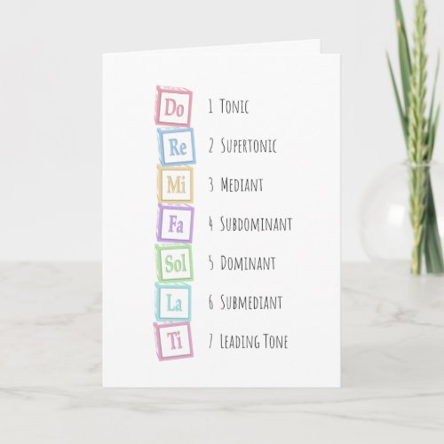 Tones of the Scale Solfege Musical Baby Blocks  Card