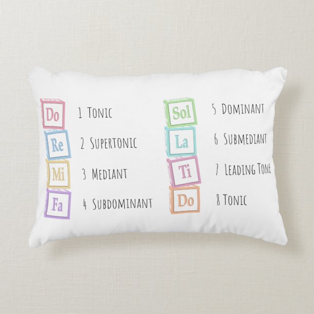 Tones of the Scale Solfeggio Musical Baby Blocks Accent Pillow (Front)