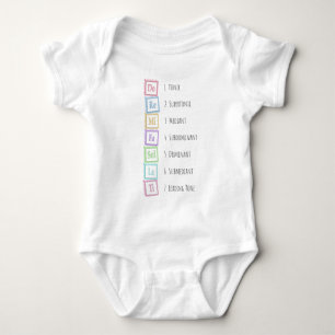 Tones of the Scale Solfeggio Musical Baby Blocks Baby Bodysuit