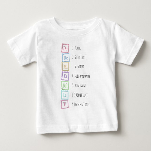 Tones of the Scale Solfeggio Musical Baby Blocks T-Shirt (Front)
