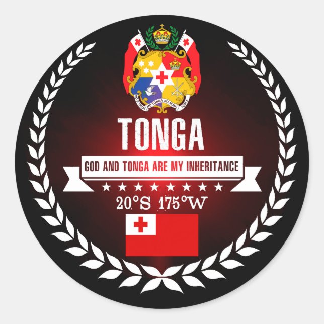 Tonga Classic Round Sticker (Front)
