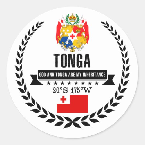 Tonga Classic Round Sticker