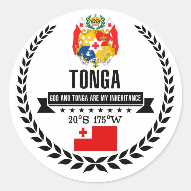 Tonga Classic Round Sticker (Front)