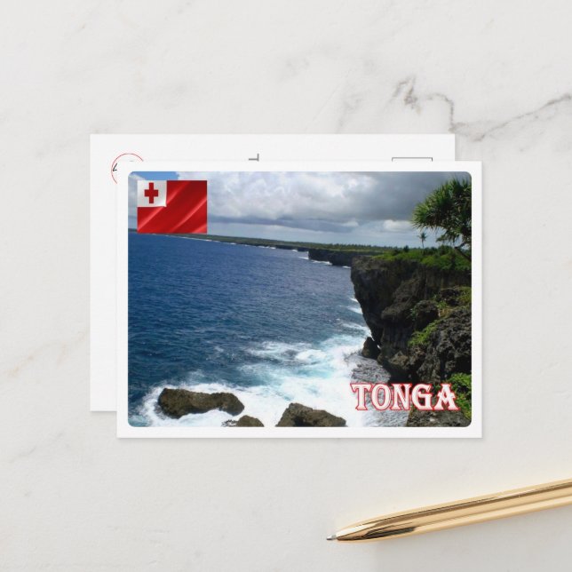 Tonga - Coastline - Postcard (Front/Back In Situ)
