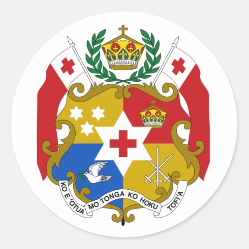 Tonga Coat of Arms Classic Round Sticker