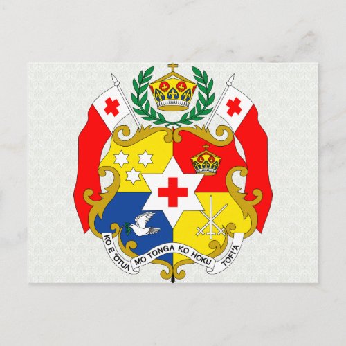Tonga Coat of Arms detail Postcard