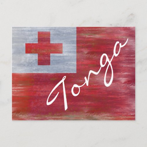 Tonga distressed Tongan flag Postcard