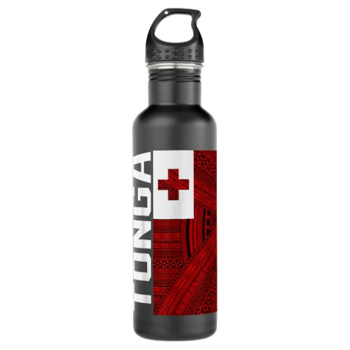 Tonga flag design t_shirts stainless steel water bottle