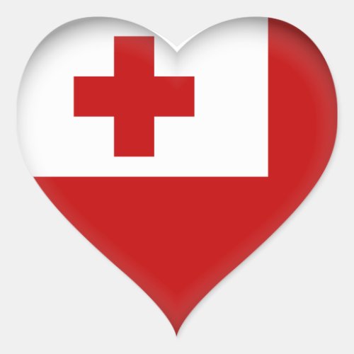 Tonga Flag Heart Sticker