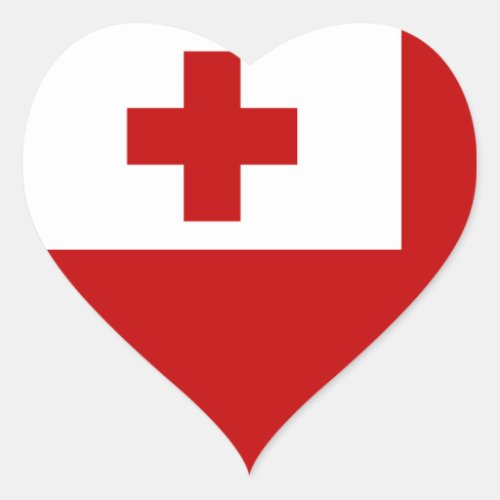 tonga flag heart sticker
