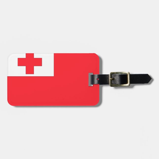 Tonga Flag Luggage Tag (Front Horizontal)
