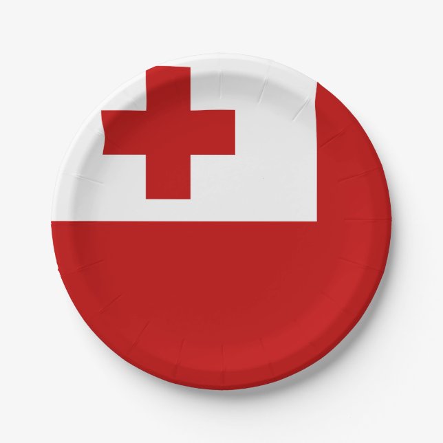 Tonga Flag Paper Plates (Front)