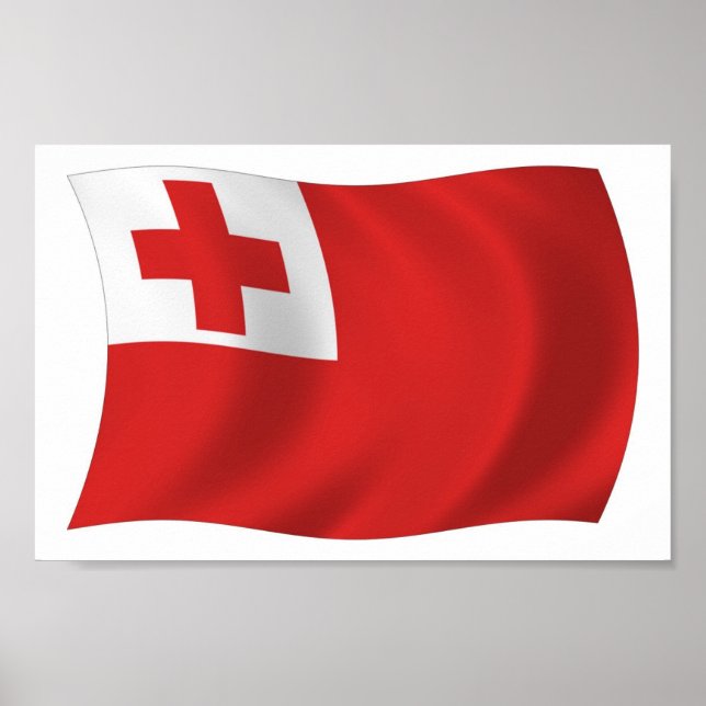 Tonga Flag Poster Print (Front)