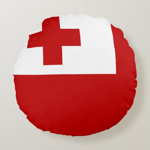 Tonga Flag Round Pillow