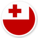 Tonga Flag Round Sticker