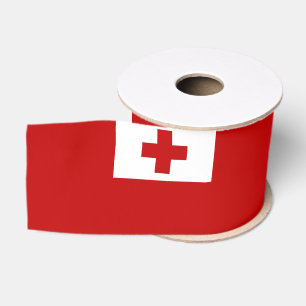 Tonga Flag & Tonga travel, holiday/sports Grosgrain Ribbon