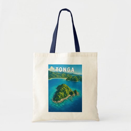 Tonga Illustration Travel Art Vintage Tote Bag
