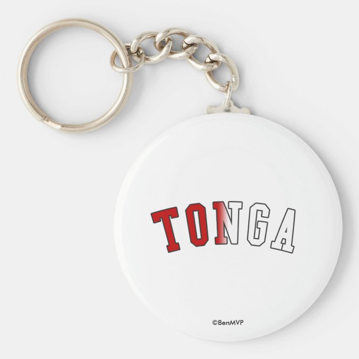 Tonga in National Flag Colors Key Chain