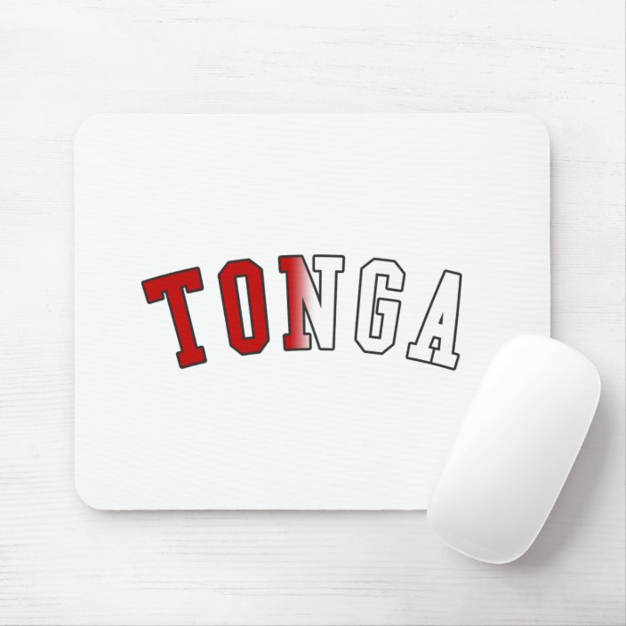 Tonga in National Flag Colors Mouse Pad