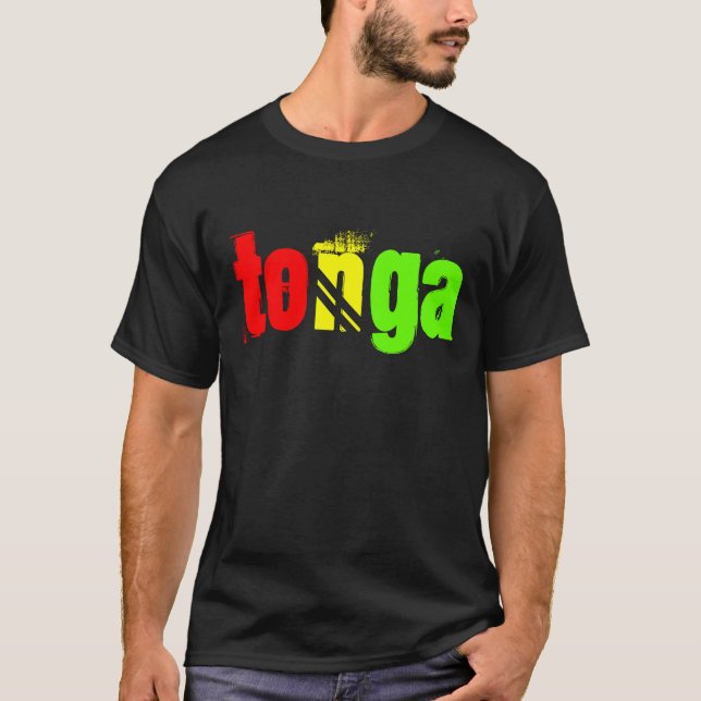 Tonga named tee in Reggae colors (Front)