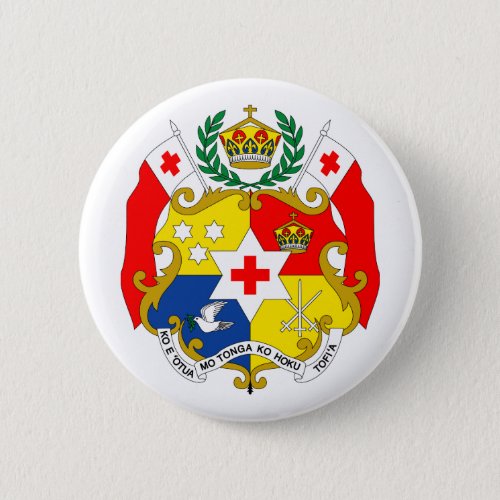 Tonga Official Coat Of Arms Heraldry Symbol Pinback Button